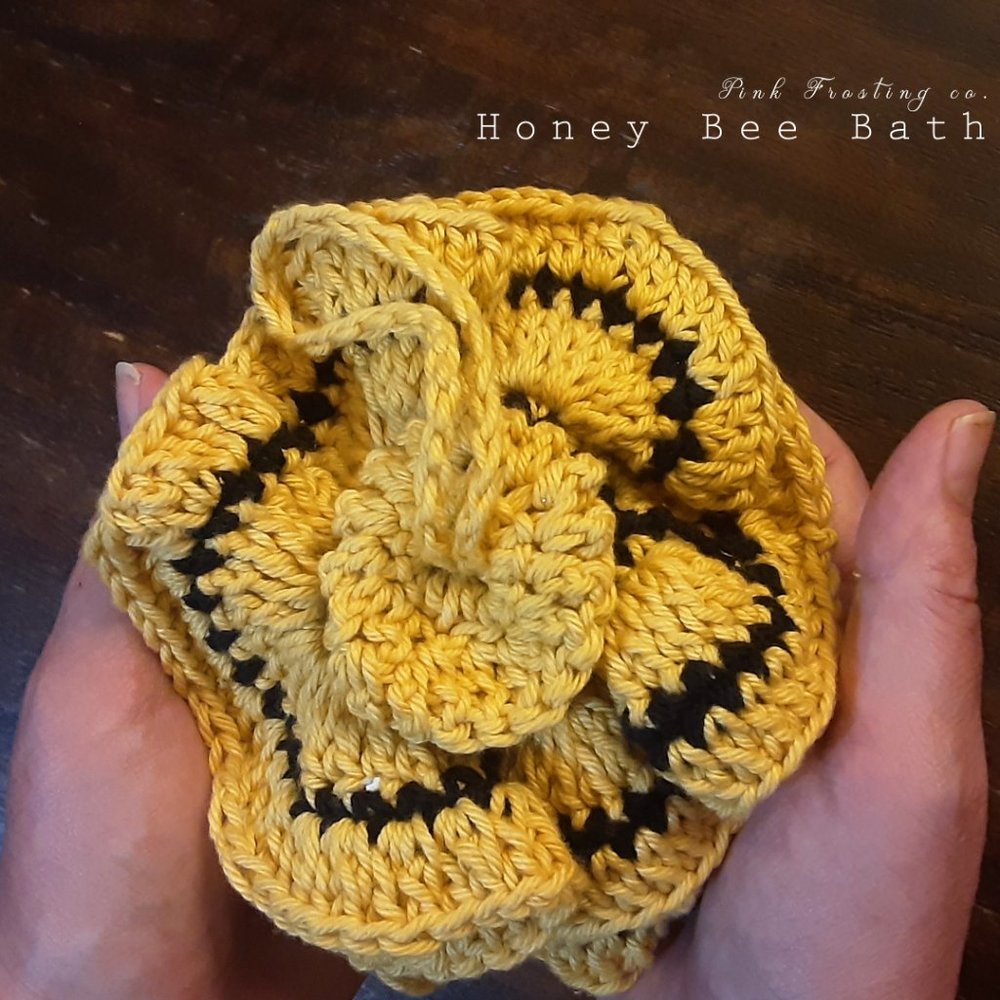 Honey Bee Handmade Crocheted Bath Pouf